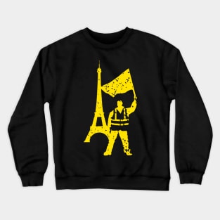 Yellow Vest Protester with Eiffel Tower Crewneck Sweatshirt